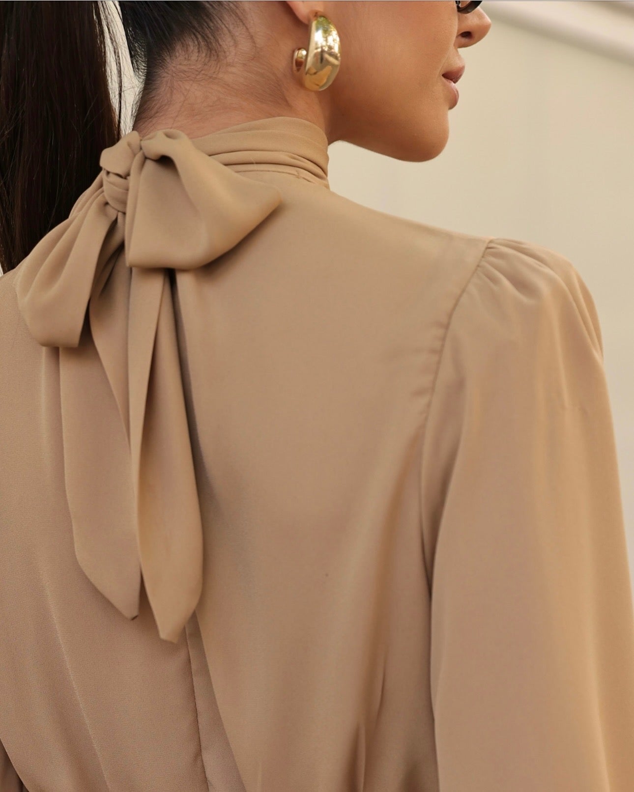 DOT Elastic-Hem Blouse
