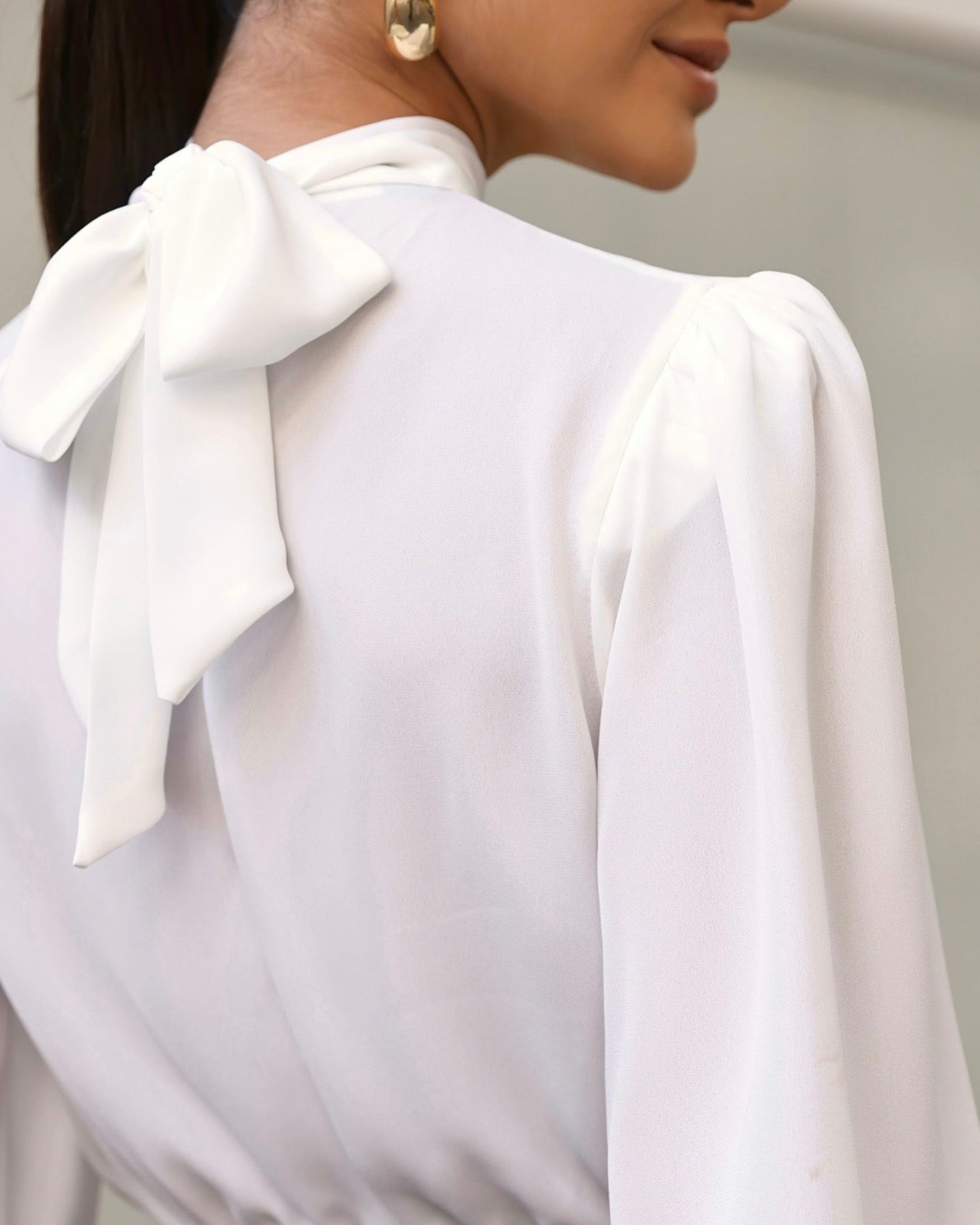 DOT Elastic-Hem Blouse