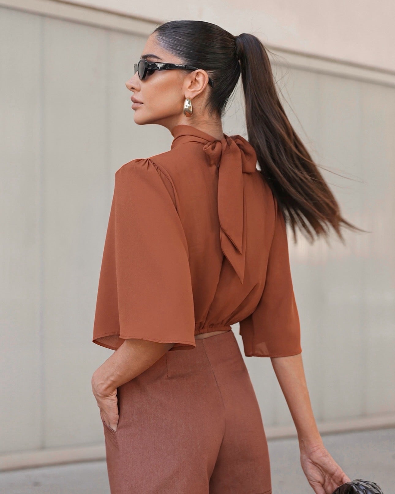 DOT Elastic-Hem Blouse