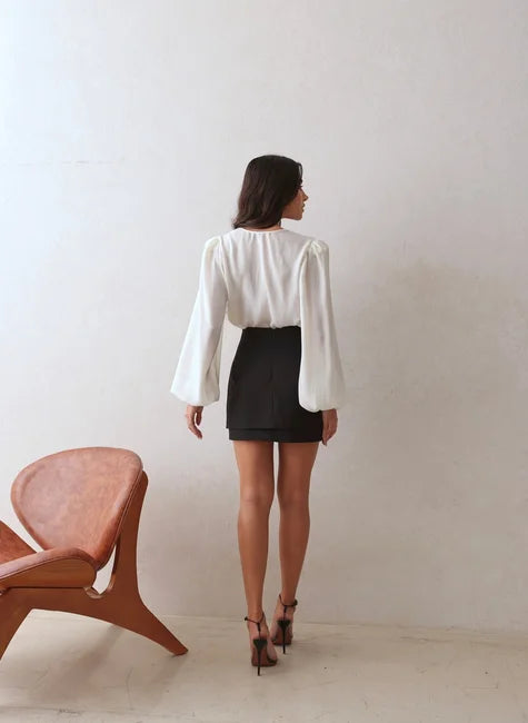 DOT Pinstripe Wrap Skort