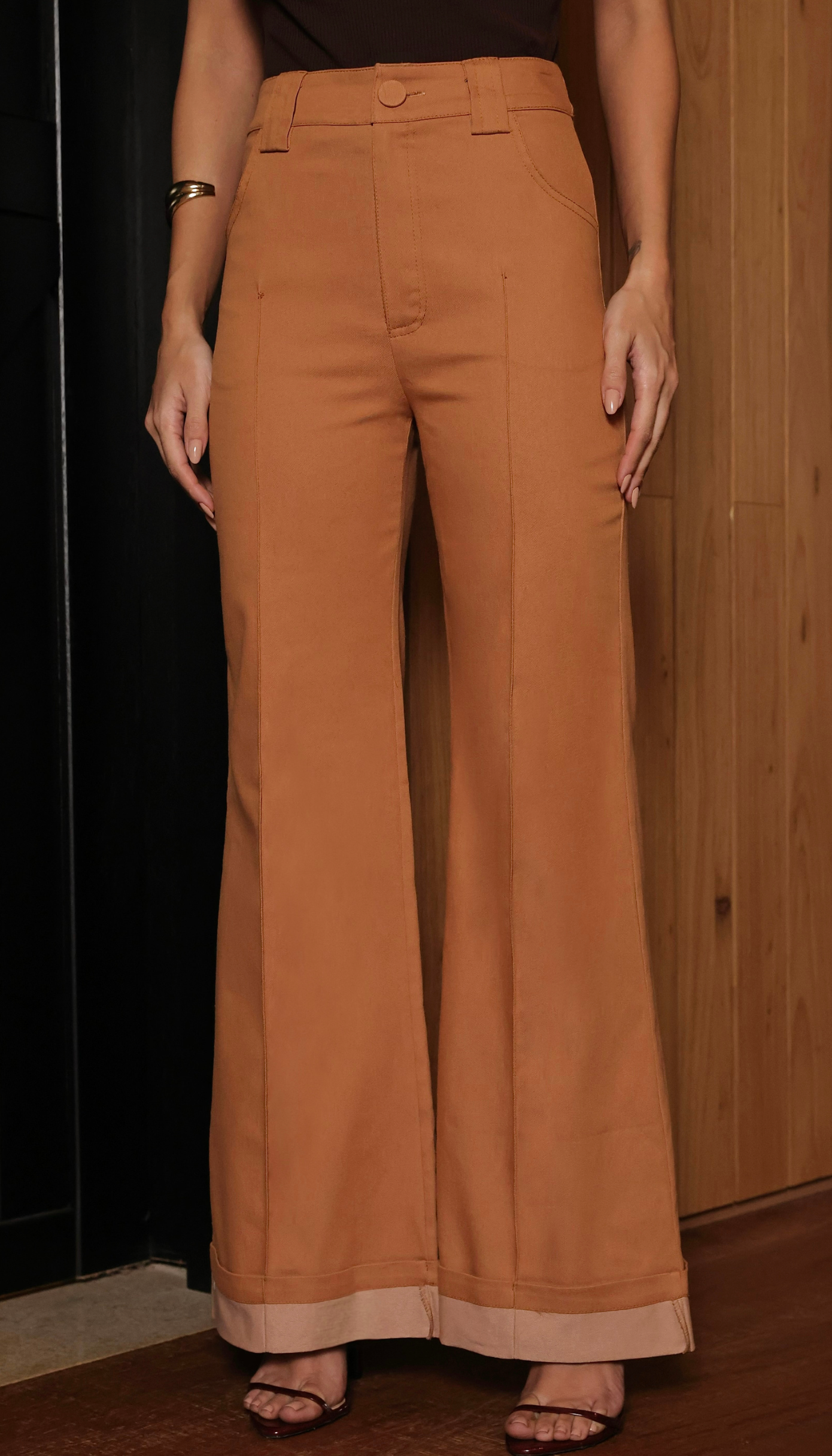 DOT Turned-Hem Flare Jeans