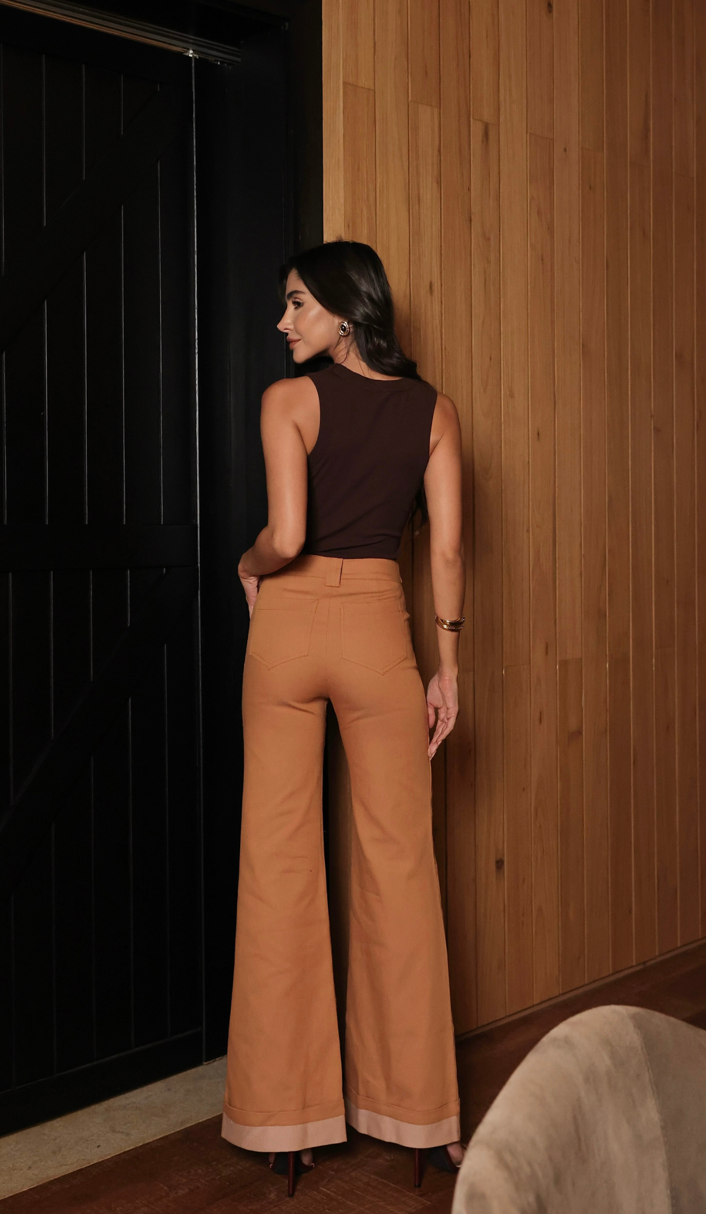 DOT Turned-Hem Flare Jeans
