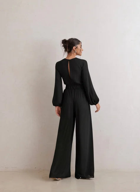 Wide-Leg Jumpsuit with Buckle Belt – DOT