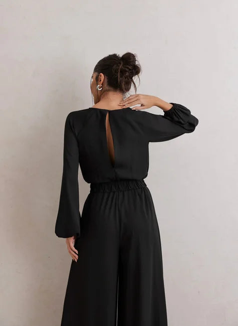 Wide-Leg Jumpsuit with Buckle Belt – DOT