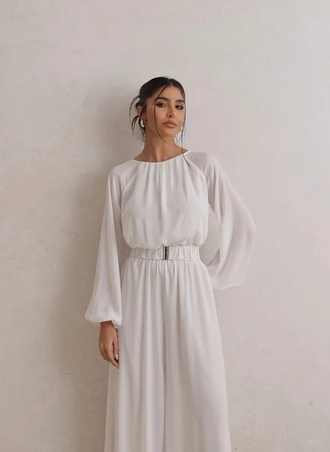 Wide-Leg Jumpsuit with Buckle Belt – DOT
