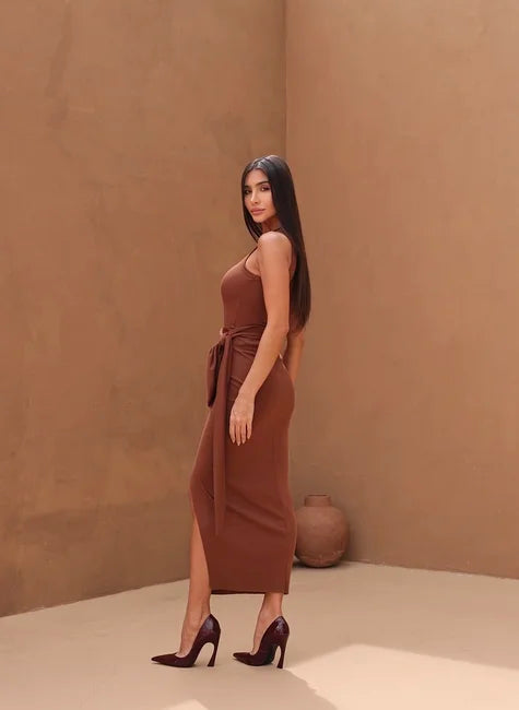 Ribbed Knit Bodysuit Dress