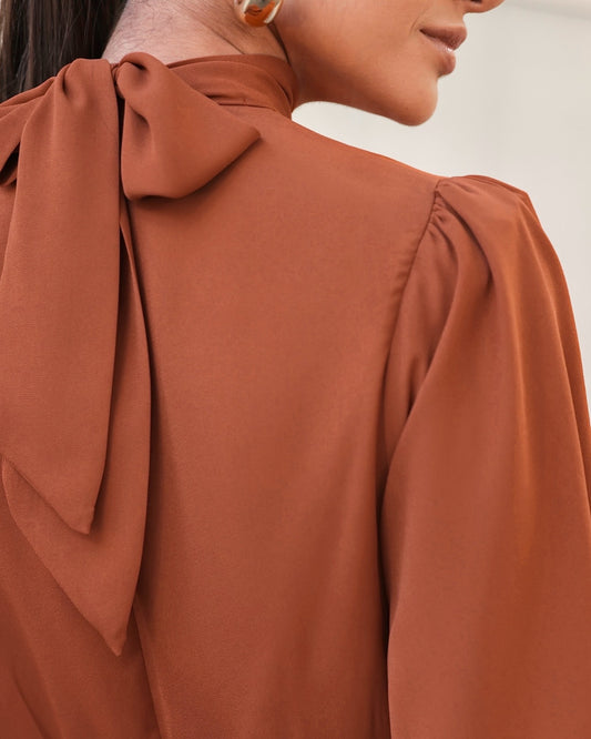 DOT Elastic-Hem Blouse