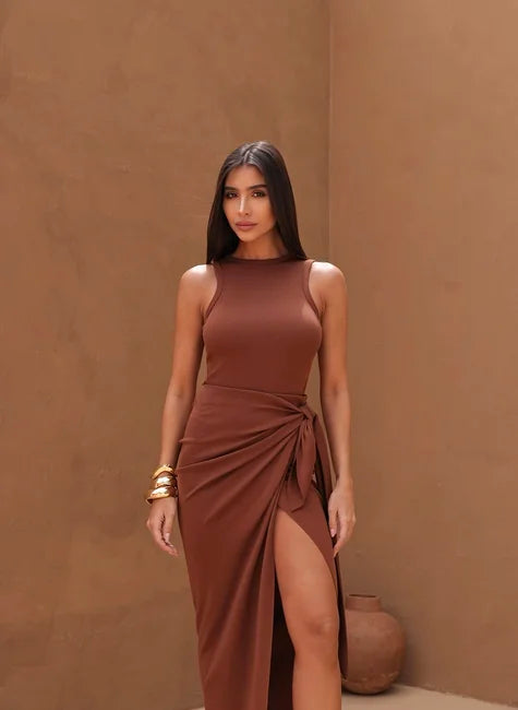 Ribbed Knit Bodysuit Dress