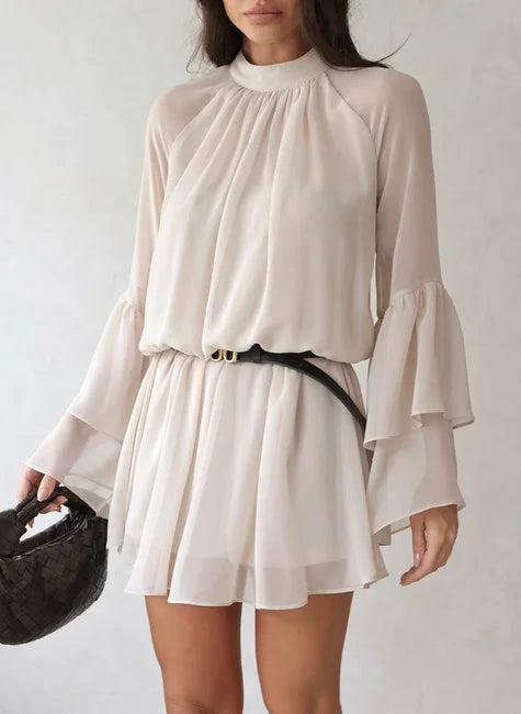 DOT Ruffle Sleeve Dress