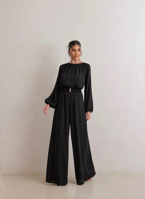 Wide-Leg Jumpsuit with Buckle Belt – DOT
