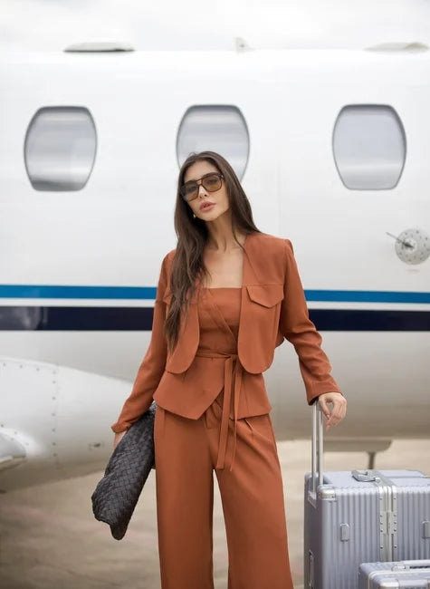 Three-Piece Set: Coat, Top & Pants